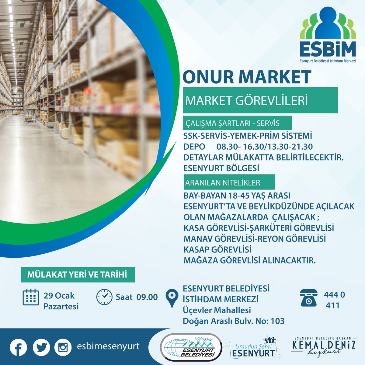 esbimesenyurt1's tweet photo. BİZİM İŞİMİZ, SİZİN İSTİHDAMINIZ...
#EsenyurtBelediyesi
#EsenyurtBelediyeBaşkanıKemalDenizBozkurt
#Esbim
@KDenizBozkurt https://t.co/yrOP5QWZqb