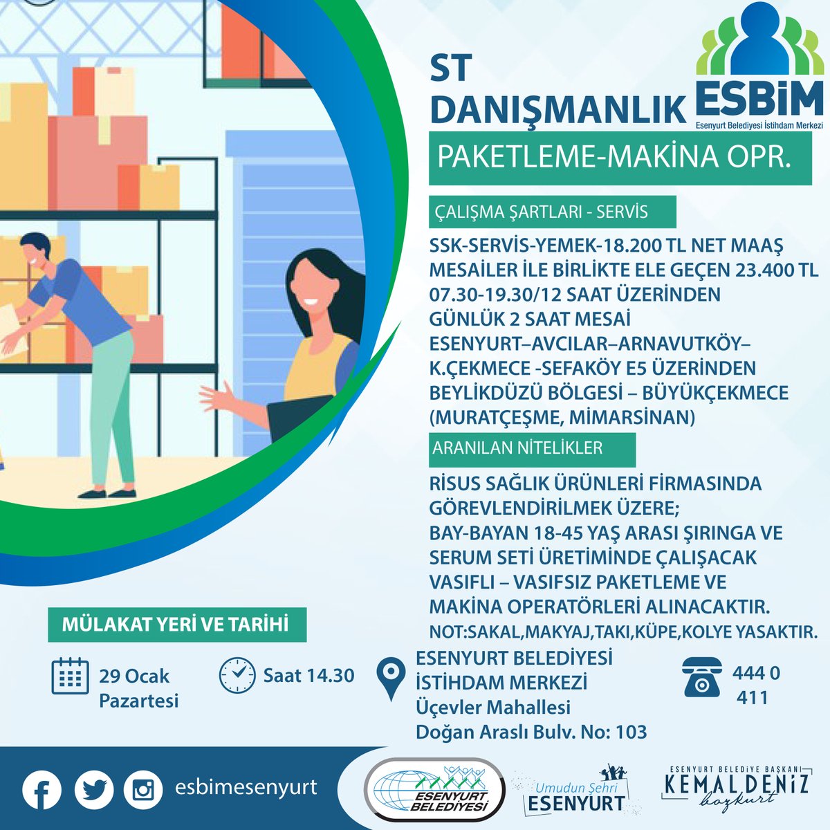 esbimesenyurt1's tweet photo. BİZİM İŞİMİZ, SİZİN İSTİHDAMINIZ...
#EsenyurtBelediyesi
#EsenyurtBelediyeBaşkanıKemalDenizBozkurt
#Esbim
@KDenizBozkurt https://t.co/yrOP5QWZqb