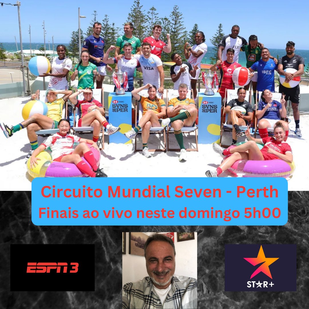 Martonirugby's tweet image. Circuito Mundial de Sevens  - Etapa PERTH!

Neste domingo 28/01 - 5h00 da manhã ao vivo na ESPN 3   e STAR+

Finais e disputa de terceiro e quarto lugares no Masculino e Feminino ao vivo.

Preparado? Vamos Nessa!
#worldsevensseries #hsbcsevens #perthevents