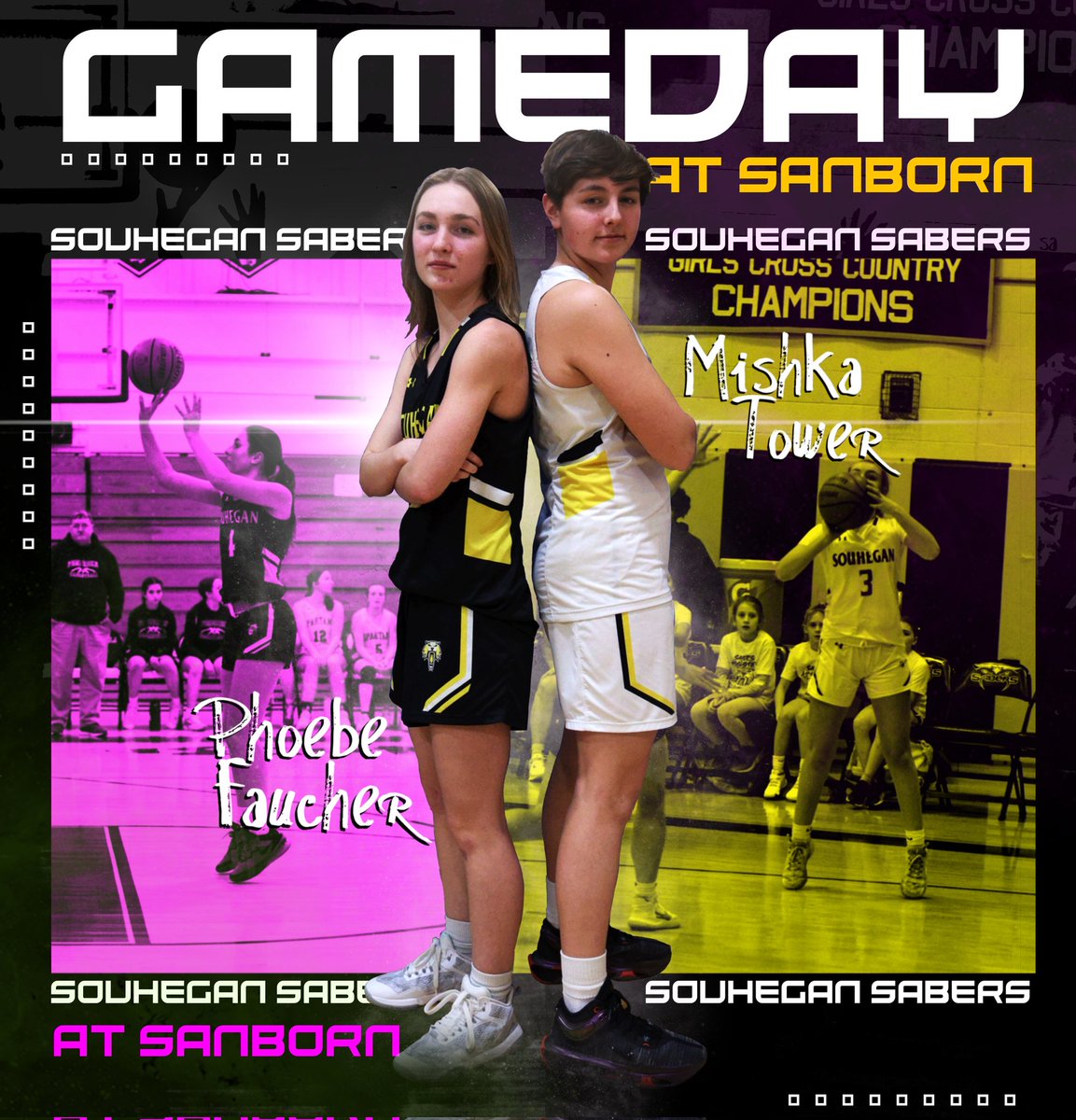 On the road at Sanborn for a Varsity double header with our <a href="/SaberBoysHoops/">Souhegan Boys Basketball</a>
