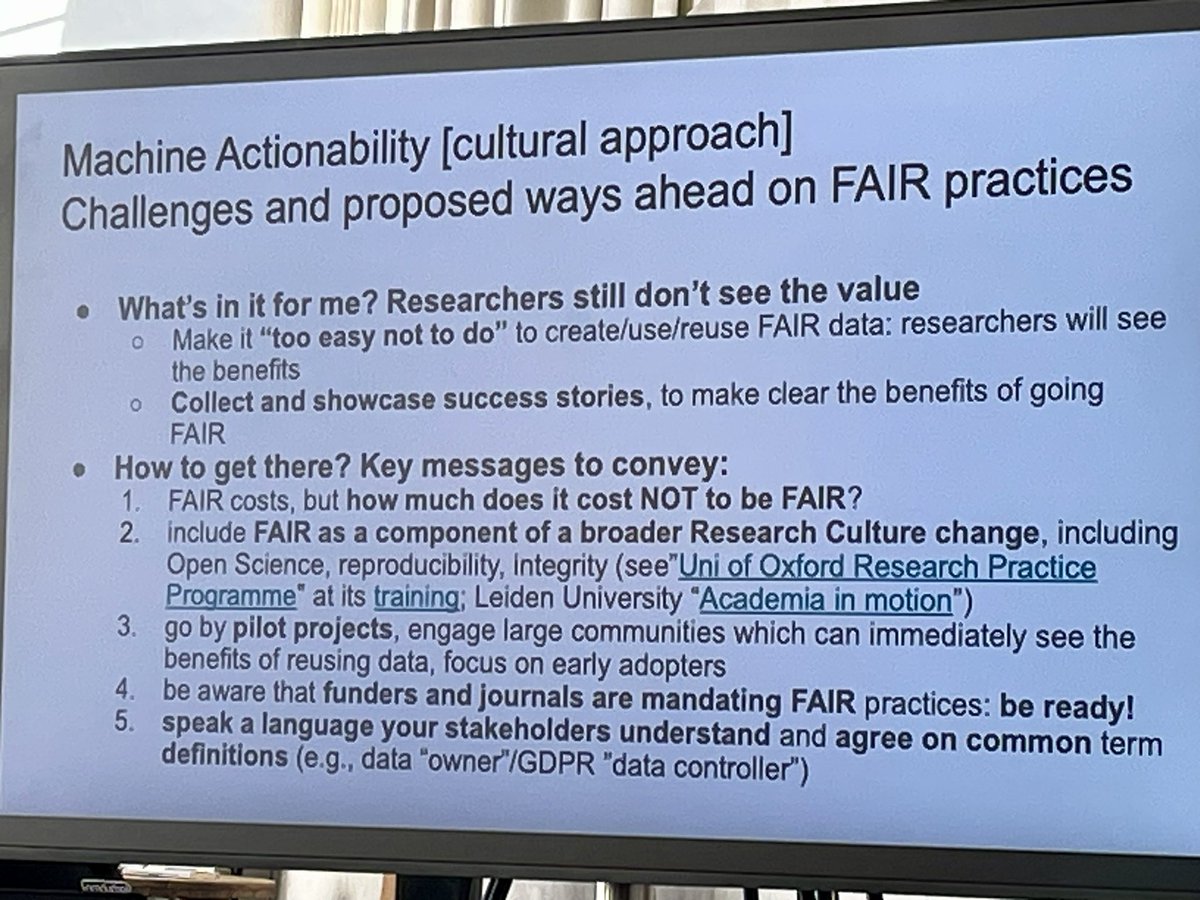 SusannaASansone's tweet image. And the view of #ResearchPerformingOrganisations ⬇️ by @egiglia on needs, actions and examples - the latter includes our @UniofOxford #ResearchPractice Programme (researchsupport.admin.ox.ac.uk/research-pract…)! #FAIRdata #FAIR10years #ResearchCulture