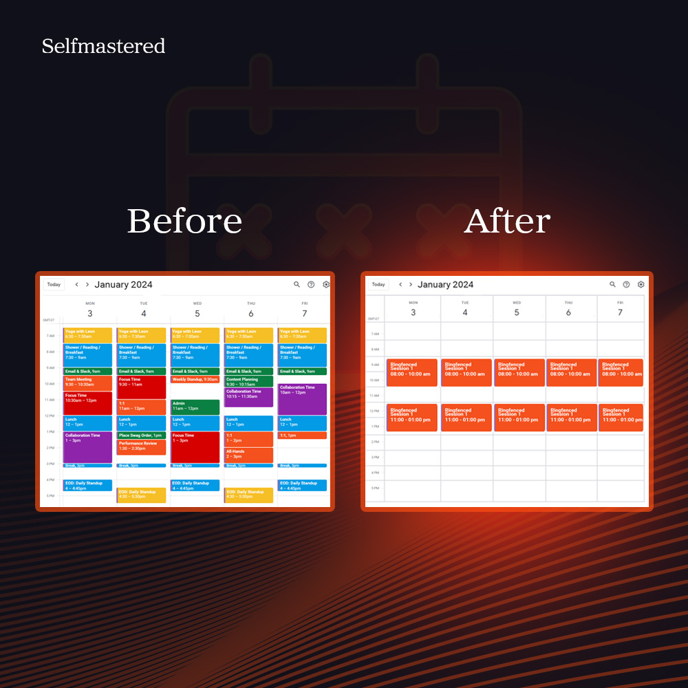 Your schedule can look like this while earning 10x more than you’d do in a week. 

This little-known ‘ringfencing protocol’ helps you get your work done in 5 hours or less so that the rest of the day is yours: 

(save this)