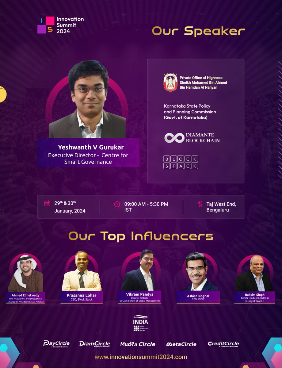 blockstack_io's tweet image. 🌟 Meet Yeshwanth Gurukar at #InnovationSummit2024! Ex-IAS &amp;amp; founder of IASbaba &amp;amp; Rayace, he&apos;s a beacon of innovation in governance. 

Join us to be inspired! 🎟️ [insider.in/innovation-sum…] 

#TechDrivenGovernance #LeadershipInGovernance #SustainableDevelopment