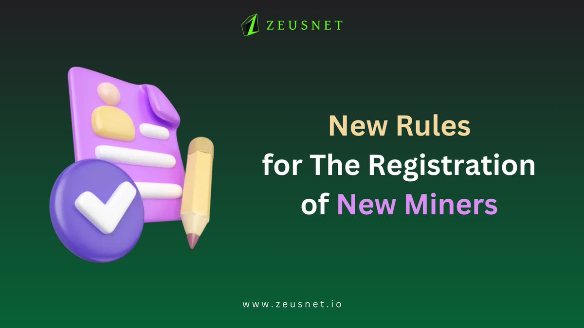 Due to the rapid growth in new miner registrations, we are implementing temporary rules until our email server upgrade is complete. Please follow this step t.me/ZeusnetOfficia… Thanks for your cooperation as we upgrade our system for the growing miner community🚀⚡️ #zeusnet