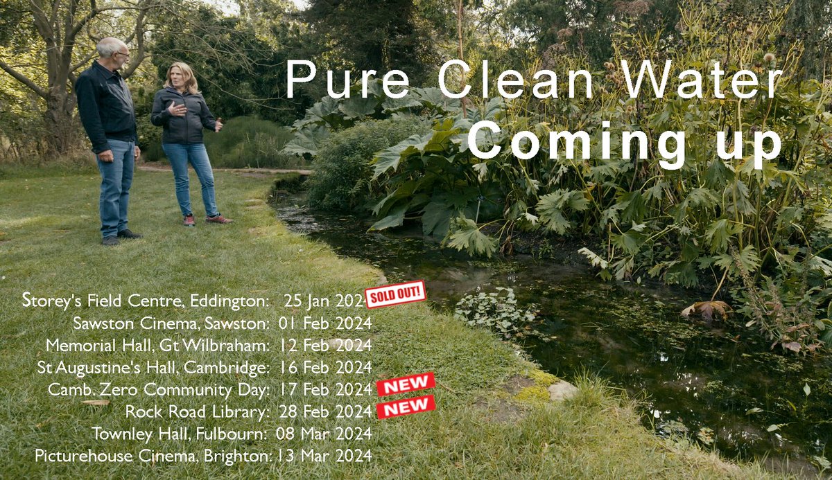 We've added two new screening dates for Cambridge! Details of future screenings: purecleanwater.film/events/