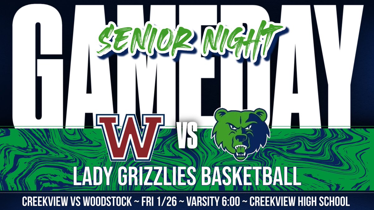 GAMEDAY
🆚 Woodstock
📍 Creekview
🎟️ GoFan
⌚️ Varsity @ 6:00
🗓️ Friday, 1/26/24
🏀 Region
2️⃣0️⃣2️⃣4️⃣ SENIOR NIGHT 2️⃣0️⃣2️⃣4️⃣