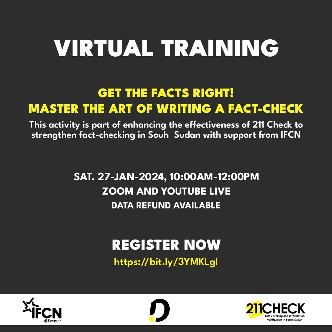Get the facts right! Master the art of writing a fact-check

Excited about separating facts from fiction? Register for an exclusive online training session on mastering the art of writing a fact-check.
buff.ly/3ODbOq8 

#FactsMatter #StayVerified