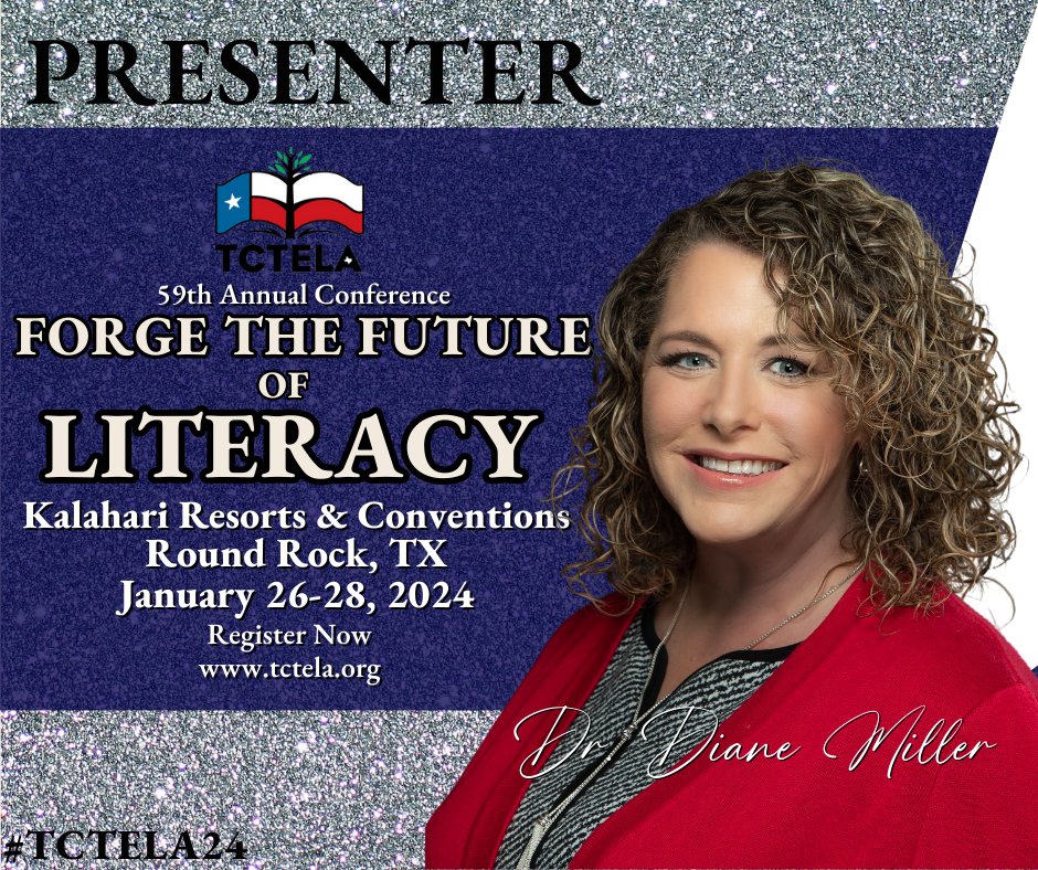 Today, I will be presenting a session at the TCTELA Annual Conference entitled "Forging Our Future Through Writing: English in Texas Wants to Hear from YOU!" with Dr. Diane M. Miller and Kelly E. Tumy! <a href="/DrMillerUHD/">Dr. Diane M. Miller</a> <a href="/TCTELA/">TCTELA est. 1965</a>