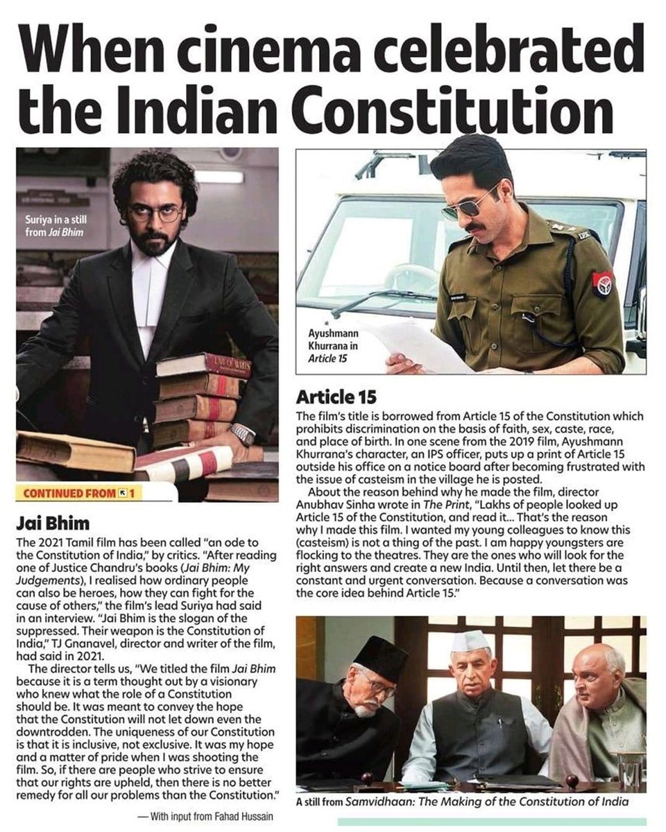 Our #JaiBhim stands proudly in the pages of our nation's story this Republic Day! A pledge to our constitution and a statement of equality & justice @Suriya_offl #Jyotika @tjgnan @rajsekarpandian @prakashraaj @jose_lijomol #Manikandan @rajisha_vijayan @RSeanRoldan @srkathiir