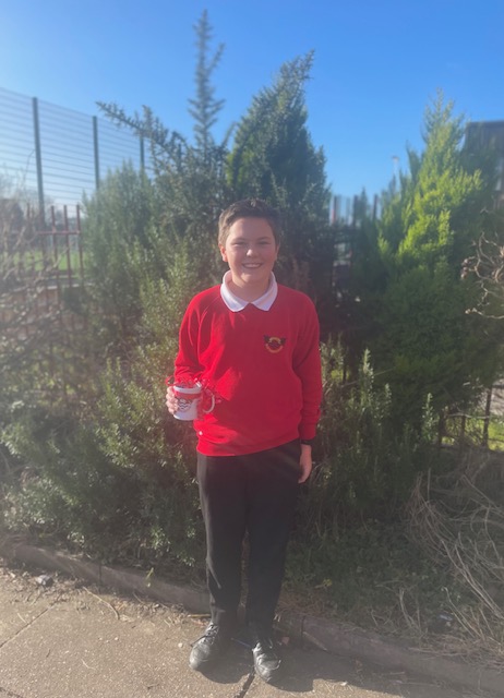 Tomos Austin receives the Hot Chocolate Friday Award for exceptional research on Tower Colliery's closure in Hirwaun. Interviewing his grandfather, a former miner. Tomos presented his findings to the class and they loved hearing all the insightful information he gathered! 👋
