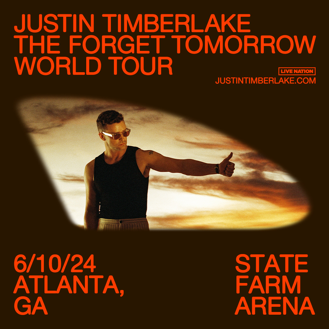 StateFarmArena's tweet photo. Justin Timberlake is bringing The Forget Tomorrow World Tour to State Farm Arena on June 10! Tickets on sale Friday 2/2 (10am local). Save the date! 📅 #TFTWTOU https://t.co/7zwbpC74Gi