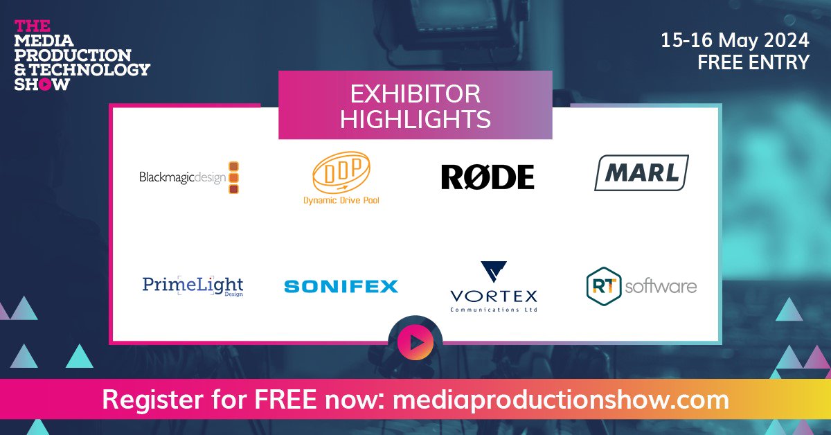 Joining us at #MPTS2024 are some of the top brands across #media #technology including: @Blackmagic_News, Dynamic Drive Pool, @rodemics, @marlleds, @PrimelightD, @SonifexLtd, @vtx_uk and @RTSoftware. Enquire now to join them: bit.ly/MPTS2024Exhibit