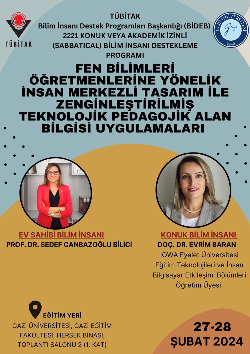 Heyecanlıyız! Başlıyoruz…TÜBİTAK - BİDEB- 2221 Konuk veya Akademik İzinli Bilim İnsanı Destekleme Programı kapsamında değerli Doç.Dr. Evrim BARAN Hocam ile yeniden yüz yüze birlikte çalışmaya başlıyoruz. Bu fırsatı  verdiğiniz için teşekkürler TÜBİTAK- BİDEB