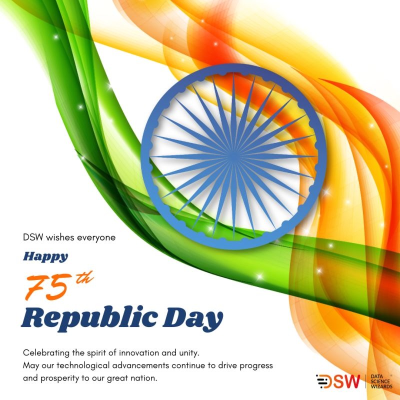 dswizards's tweet photo. Data Science Wizards wishes a Happy 75th #Republic Day!

On this auspicious day, let's celebrate the spirit of #unity, #diversity, and the #proud heritage that makes our nation extraordinary!

#republicday #india #proudindian #dsw #datasciencewizards #ai #unifyai https://t.co/MTQk7dSWsz