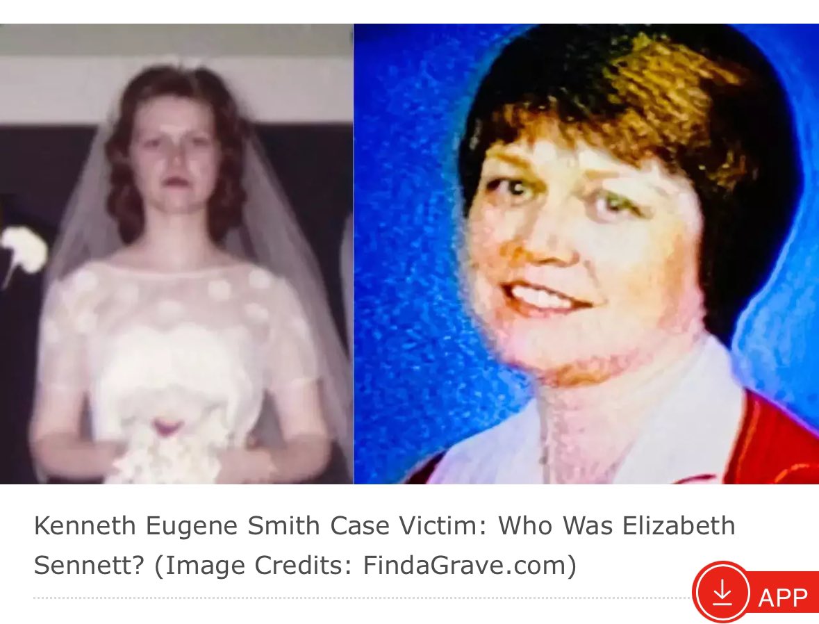 This was Elizabeth Sennett.  SHE died a painful torturous death.  SHE was the victim.  Not that monster #KennethSmith
