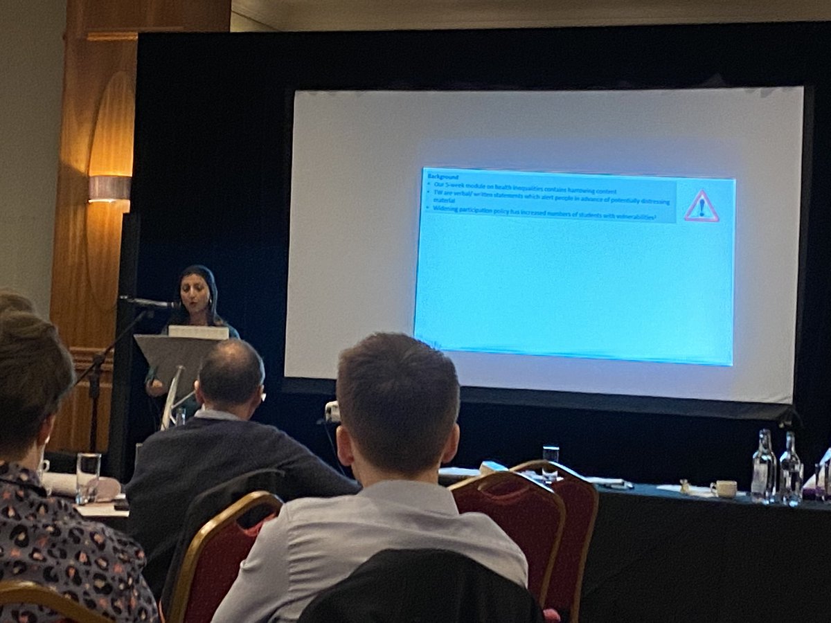 <a href="/UlaChetty/">Ula Chetty</a> introducing her fascinating research on the benefits and controversies of trigger warnings when teaching medical students <a href="/aberdeenuni/">University of Aberdeen</a> #ADEGS2024