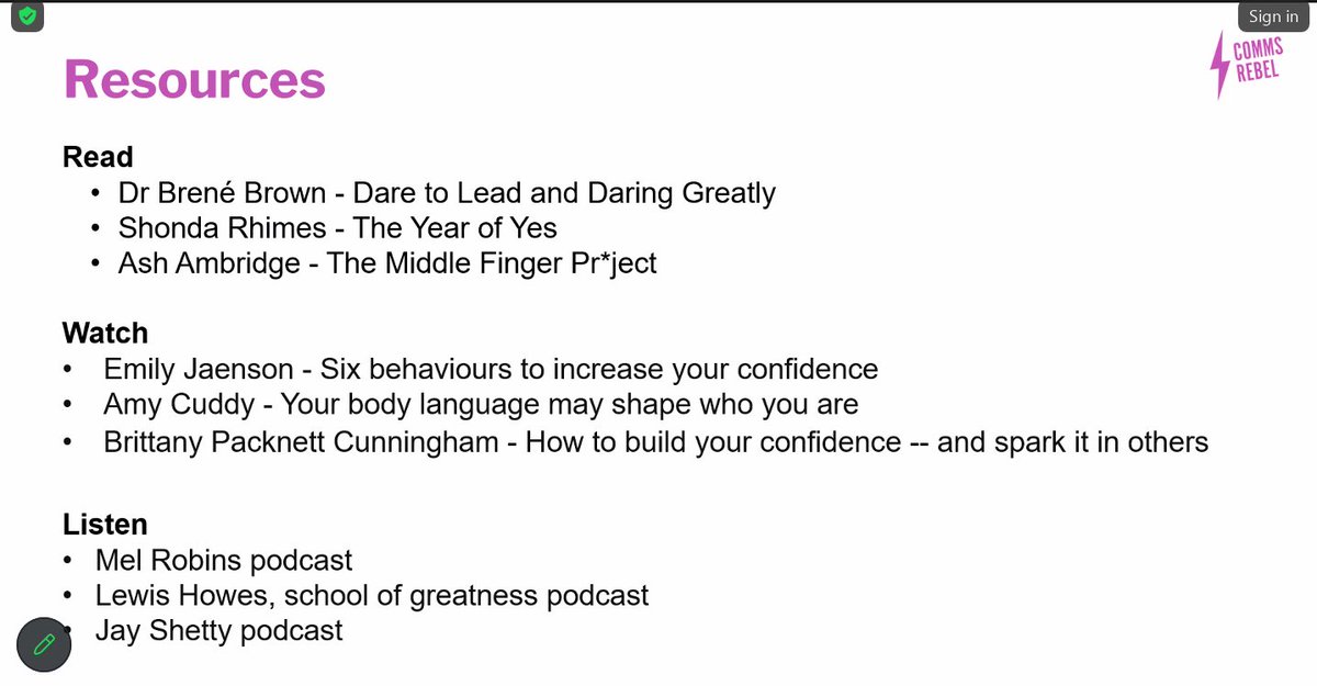 Great webinar with @Advita_p and @WITSIreland on confidence building. Some great resources shared that may be of interest to some ☺️
