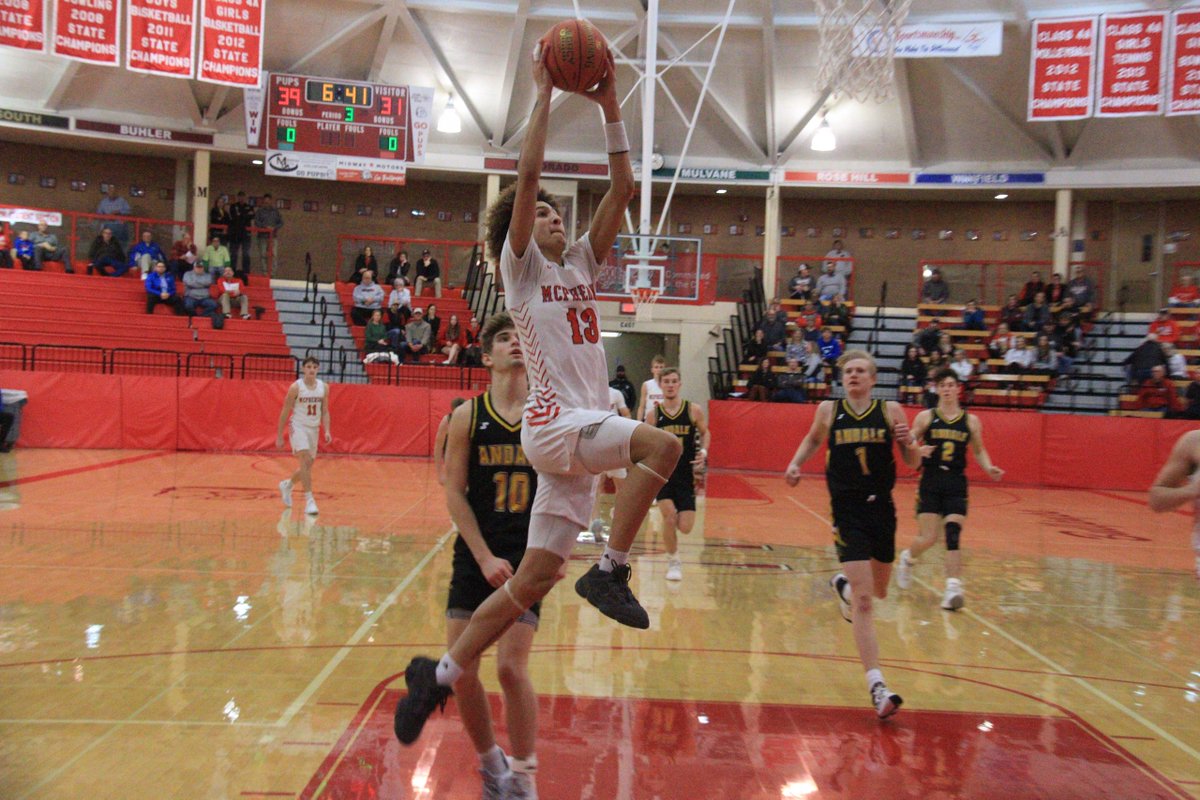 JoelMuhs_'s tweet photo. The @MHSBullpups turned a 6-point halftime lead into a 34-point victory Tuesday night to remain undefeated, as McPherson used a 33-5 second half performance and a 4th quarter shutout to defeat Andale 70-36.

Story: https://t.co/TKbzbAbKOT #KSPreps https://t.co/bvDYHXz4bT