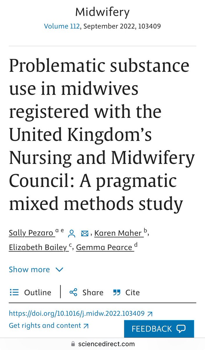 Midwives need to be psychologically safe in the workplace: Problematic coping strategies can occur in response to work-related stress, anxiety, bullying, traumatic clinical incidents, blame cultures & the need to maintain functioning in toxic environments: sciencedirect.com/science/articl…