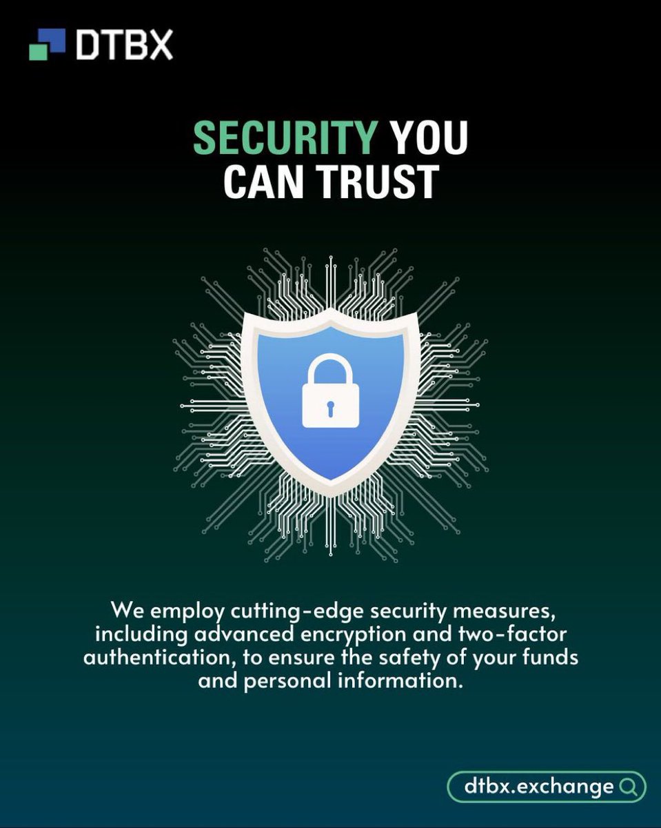 With DTBX Exchange, experience the confidence of top-notch protection for your funds and personal data. 🛡️💰 

#DTBXExchange #DTBXSecurity #SecureTrading #CryptoSafety #BlockchainSecurity #TrustInDTBX #CryptocurrencyExchange #SecureYourInvestment #TwoFactorAuthentication