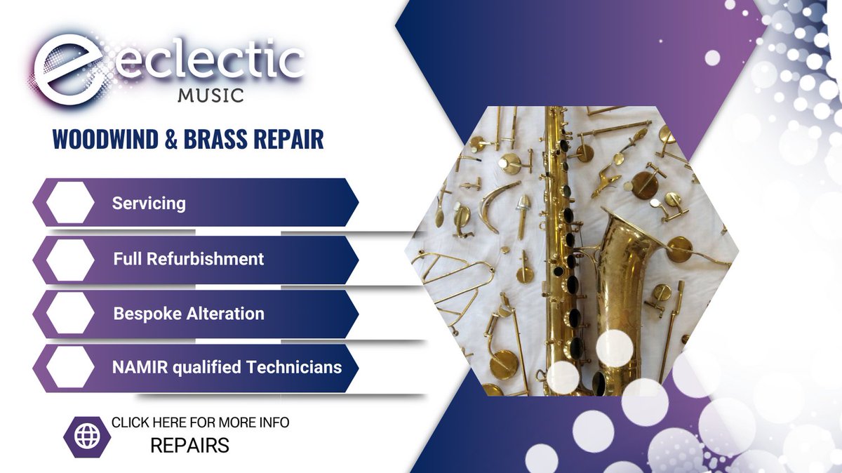 We have a wide range of services for your woodwind and brass instruments.
Visit our website for more details 
eclecticmusic.co.uk
#eclecticmusichull #instrumentrepairs