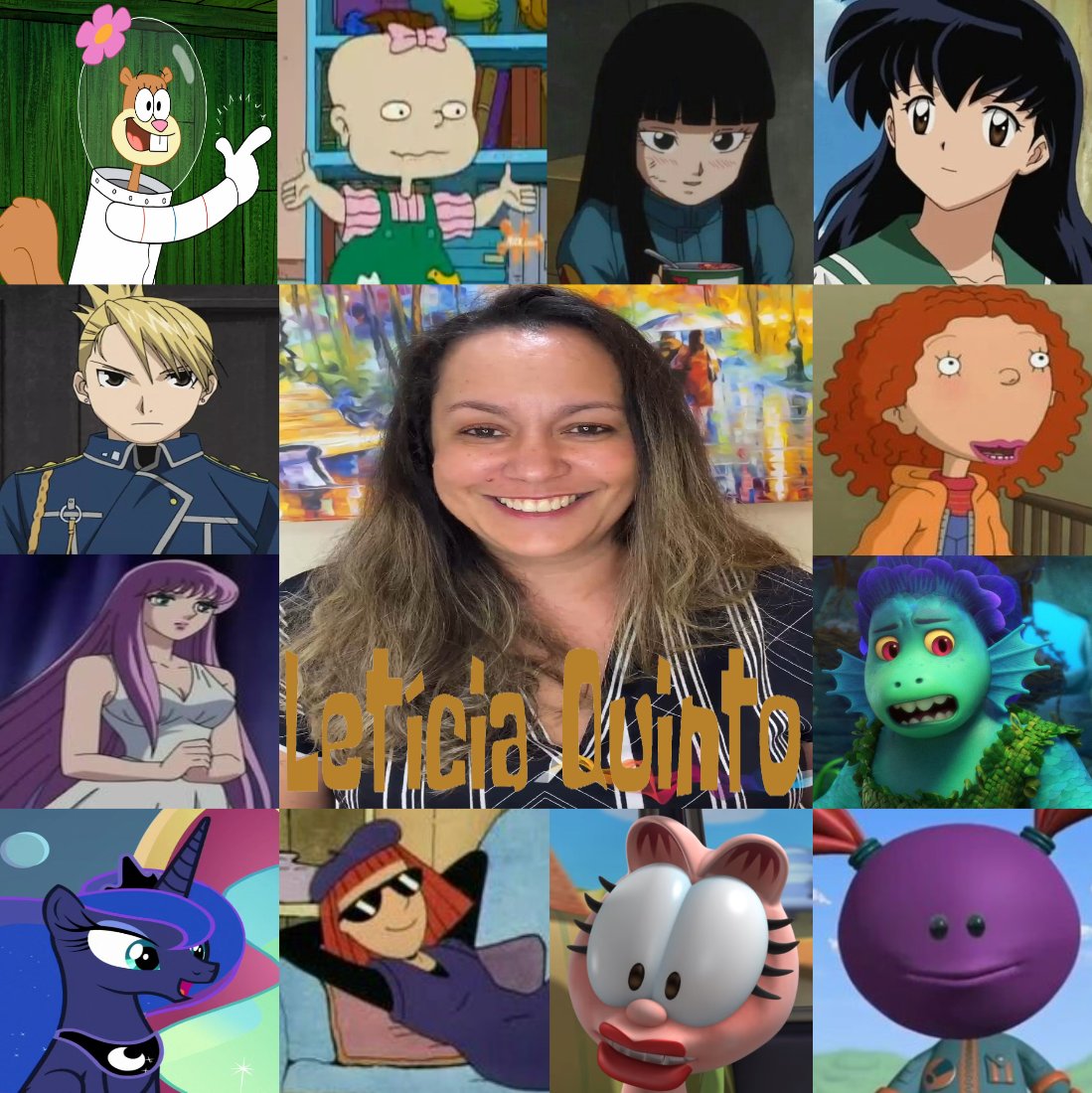 Camelo2017's tweet photo. Feliz Aniversário #LeticiaQuinto eu fiz esse collage para você com seus personagens mais conhecidos. Deus abençoe.
#BobEsponja #Rugrats #DragonBall #Inuyasha #FullmetalAlchemistBrotherhood #Ginger #Luca #MyLittlePony #Doug #GarfieldYLaFuerzaDeLasMascotas #SaveUms https://t.co/gCmKhk0pTk