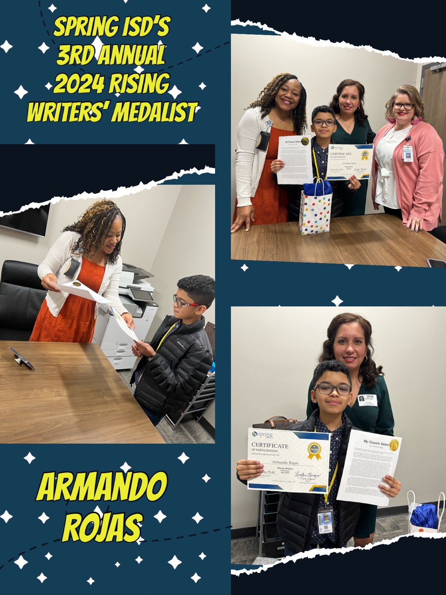 CKimballLitLead's tweet photo. @DeniseCarter71 &amp; I made a special delivery to Rising Writer ✍️ Armando, a 6th G/T student at Roberson MS/ Mom, Victoria Rojas is an active supporter of all of her children and other parents in @SpringISD @SpringISD_AdvAc #springfamily #advancingSpring https://t.co/1Qksr3wRHF