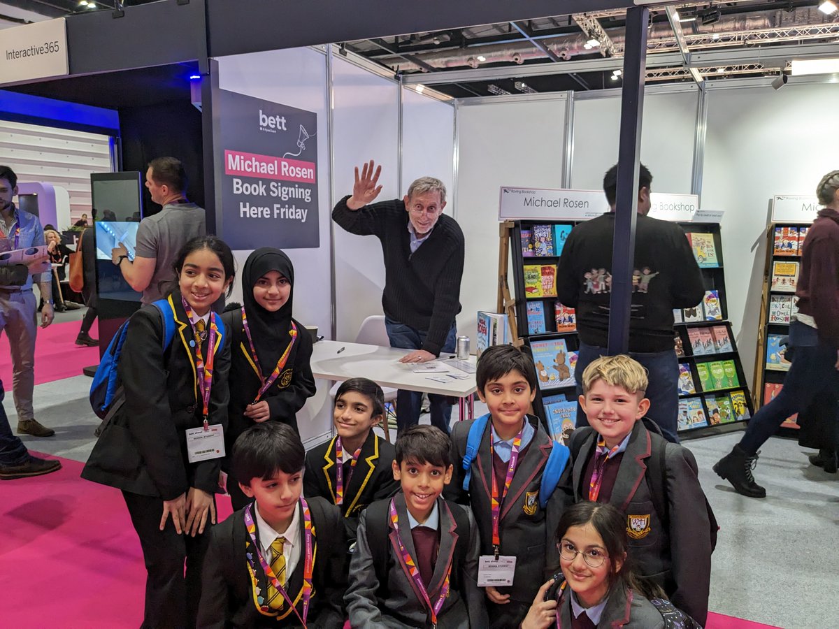 Our Pupil Digital Leads were very excited to see @MichaelRosenYes  - especially those who studied his Big Book of Bad Things last term! #BettShow2024