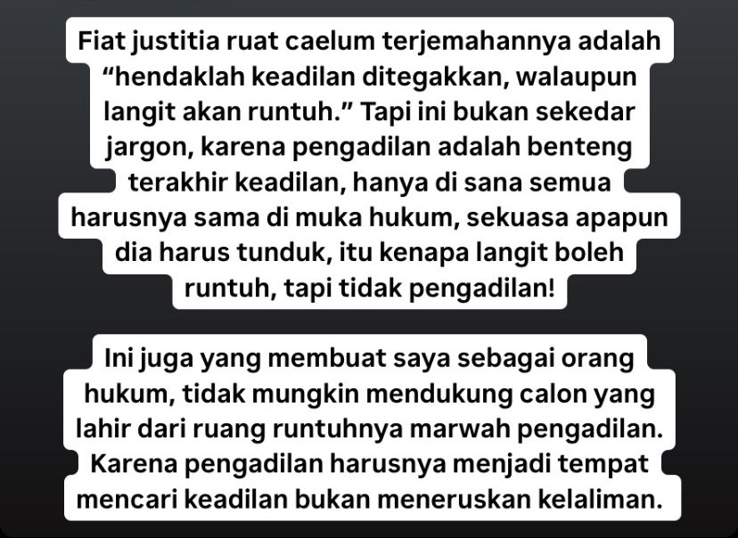erasmus70's tweet photo. Kenapa pengadilan itu penting dijaga meski langit runtuh, dan kenapa saya tidak mungkin memilih 02 setelah apa yang terjadi di Mahkamah Konstitusi https://t.co/Jmm1WlXKml