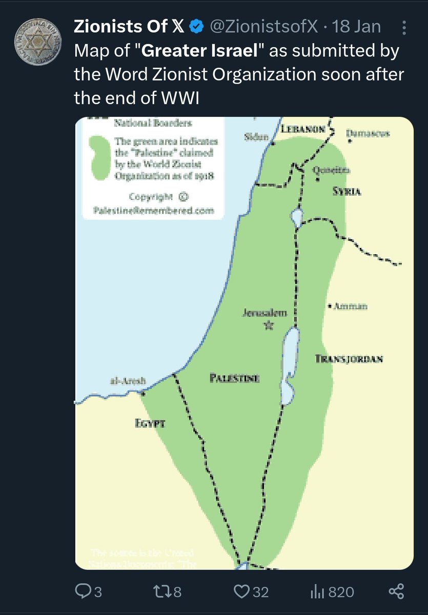 Alexday156's tweet photo. Just a reminder that isnotreal is NOT planning to stop at Palestine

They want to expand and expand till they create their "greater Israel" 
That's another reason why we need a #FreePalestine AS SOON AS POSSIBLE!! https://t.co/kguW43Frre