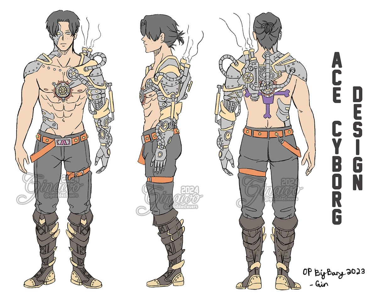 geistdesfeuers's tweet photo. Ace cyborg design for the fanfic! https://t.co/3ZaZCcTFLS