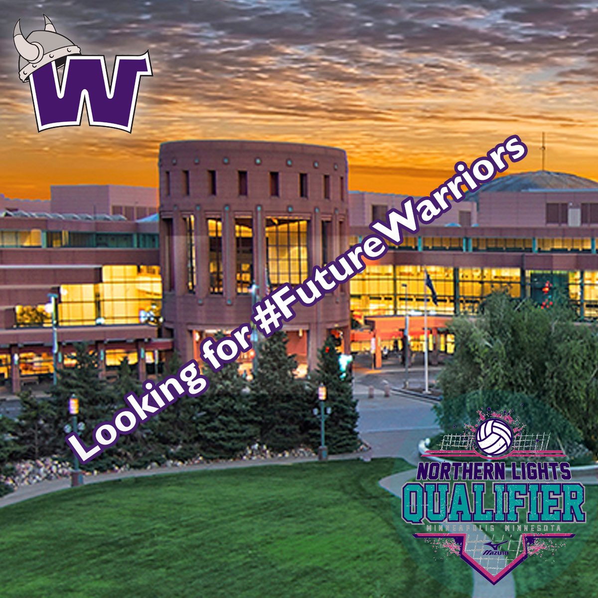 WaldorfVB's tweet image. We’re in Minneapolis this weekend looking for #FutureWarriors at the Northern Lights Qualifier!