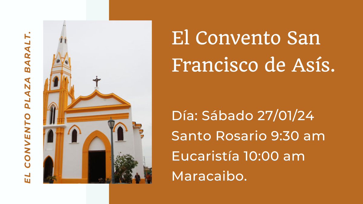 OFSElConvento's tweet photo. ¡ Buenos días, paz y bien !

El día sábado 27/01/24 el templo Convento en plaza Baralt, abre sus puertas desde las 09:00 am hasta las 12:00 m, donde podran obtener la Indulgencia Plenaria que el Papa Francisco otorgo en celebración de los 800 años del primer pesebre. https://t.co/uG4Vw8N8ik