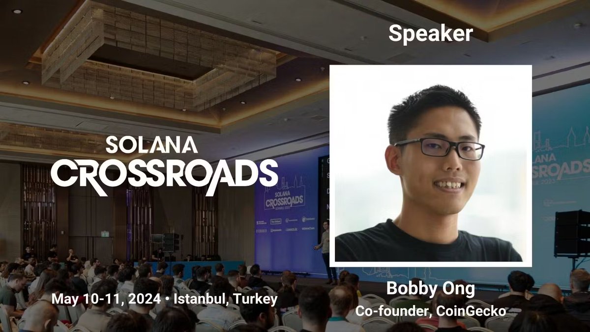 🌟 Big Announcement for Crossroads Participants!

We're thrilled to announce that <a href="/bobbyong/">Bobby Ong</a>, Co-founder of <a href="/coingecko/">CoinGecko</a>, will be joining us as a Speaker this May in Istanbul. Get ready to dive deep into the future of CoinGecko with exclusive insights from the source.

🚀 Limited