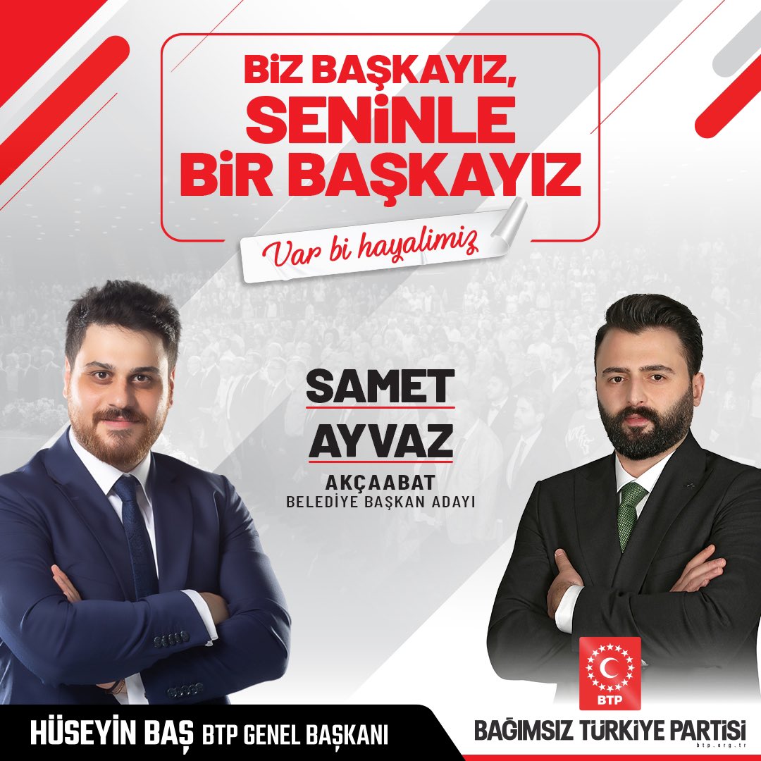 Doğduğum topraklara, memleketim Akçaabatımıza adayımızı belirledik. Samet Ayvaz kardeşim partimizin Akçaabat Belediye Başkan adayı oldu. Şimdi hayallerimizi gerçekleştirme zamanı…