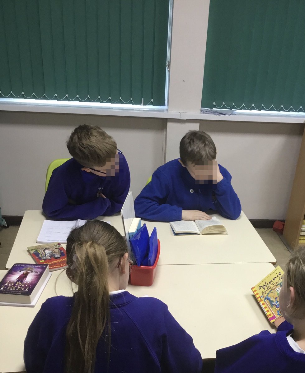 LeysFarm's tweet photo. Year 4 and Year 6 joined together today for a paired reading session.#LFJSReading #LFJSEnglish https://t.co/6hpLa0yfLo