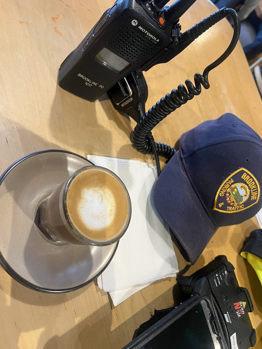HankWH's tweet image. Raw, rainy Cortado Friday. Even The #workingman needs a caffeine break once in a while! @TownofBrookline @BrooklineMAPD #TGIF