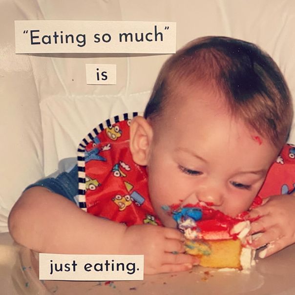 RP: tkr/HealingCrayons ❤️
"...it’s eating w/ judgment. Yes, there are times I will eat more than usual. For example: the food tastes amazing or it’s a holiday or I’m extra hungry. But if I negatively judge my eating, I’m likely to try to respond to that judgement w/ restriction."