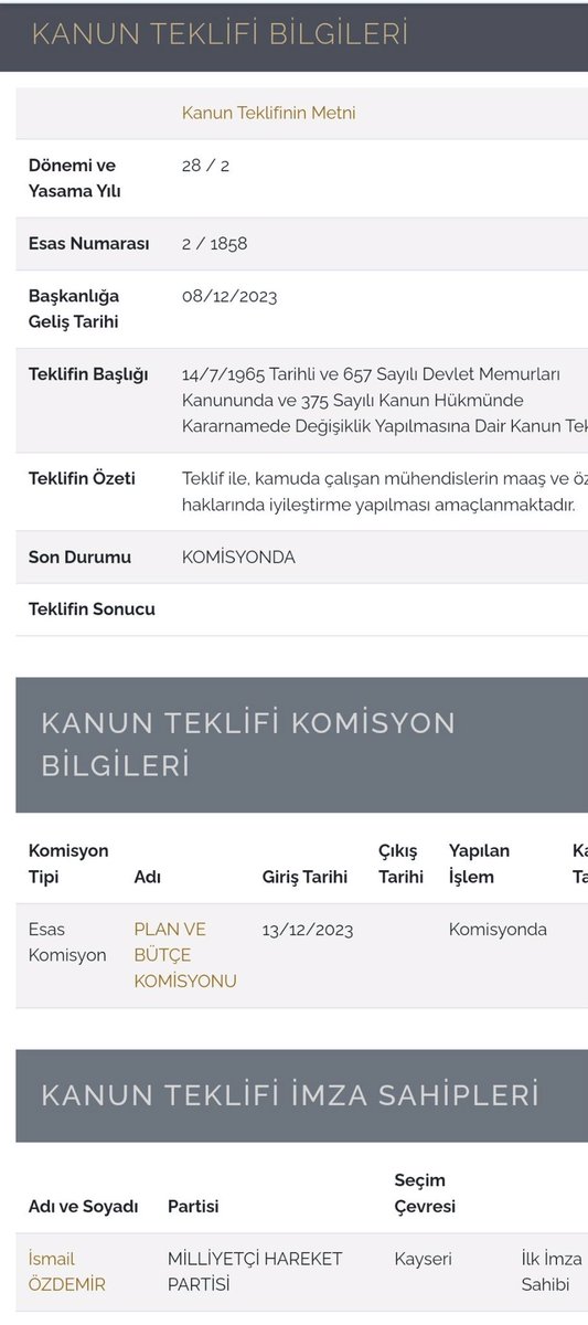 Moohendis's tweet photo. 28.Yasama Döneminde MHP tarafından kamu mühendisleri ile ilgili meclise sunulan kanun tekliflerinin(08/12/2023 tarihli 2/1858 esas numaralı ve 03/01/2024 tarihli, 2/1907 esas numaralı) yerel seçimden önce yasalaşmasını bekliyoruz. @kaMUhendisleri 

@RTErdogan @dbdevletbahceli @tcbestepe @cbsbb @iletisim @_cevdetyilmaz @fahrettinaltun @memetsimsek @isikhanvedat @ismailozdemirrr @yasaryldrmMHP @mehmedmus @ifarukaksu @akbasogluemin 

@Akparti @MHP_Bilgi @MHP_Gundemi @MhpTbmmGrubu @AKGMTeskilat @akpartiistanbul @AkpartiAnkara