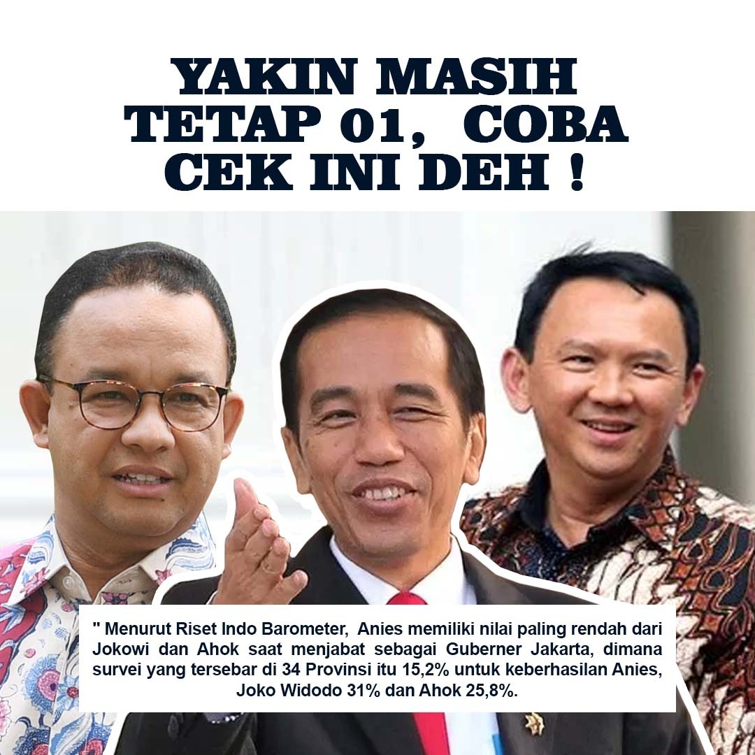 Masih yakin 01 bisa pimpin negara? 

Wong jadi Gubernur aja nilainya paling rendah dibanding Gubernur DKI sebelumnya

Maaf sy tidak benci AB tapi saya realistis serta sangat mencintai Indonesia dan menginginkan keselamatan rakyatnya

#PrabowoGibran2024 
#GueMauSatuPutaran