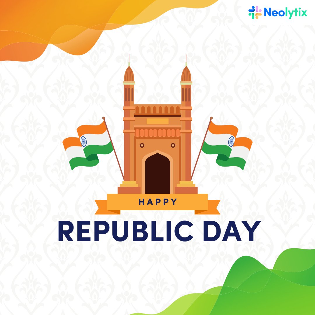 Neolytix's tweet photo. Saluting the spirit of freedom, diversity, and democracy. Happy Republic Day, India! 🌟 #RepublicDay #JaiHind #Neolytix https://t.co/3Qqr3OGM47