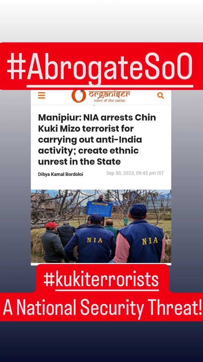 RajshreeKeisham's tweet photo. Amidst the nationwide celebration of Republic Day, it's disheartening to witness Manipur grappling with the prolonged agony of violent conflict for the past 8 months. The relentless breaches of the SoO agreement by Kuki militants serve as a stark impediment to peace in the region. Manipur urgently needs to abrogate the SoO, as the continued violations undermine any efforts towards stability and compromise the well-being of its residents. The nation's joyous occasion demands that we prioritize the restoration of peace in Manipur, addressing the #KukiMilitantsViolatedSoO issue decisively. #AbrogateSoO #RepublicDay2024