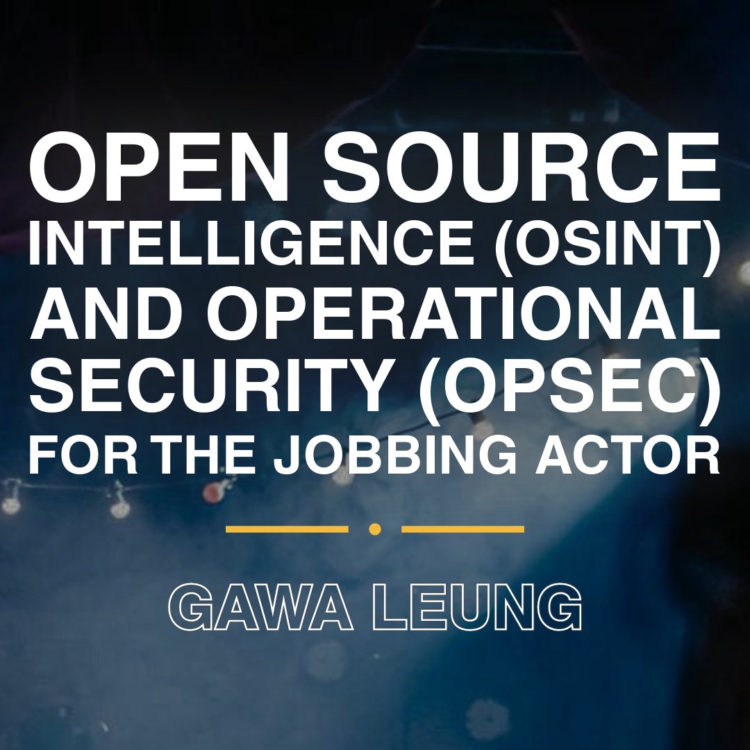 🎭 OSINT for Actors Written and Performed by Gawa Leung A Chinese actress stalks another Chinese actress because they are the same casting type. Catch at our scratch night - Sunday 4 Feb ✨ bit.ly/StockExchangeS…