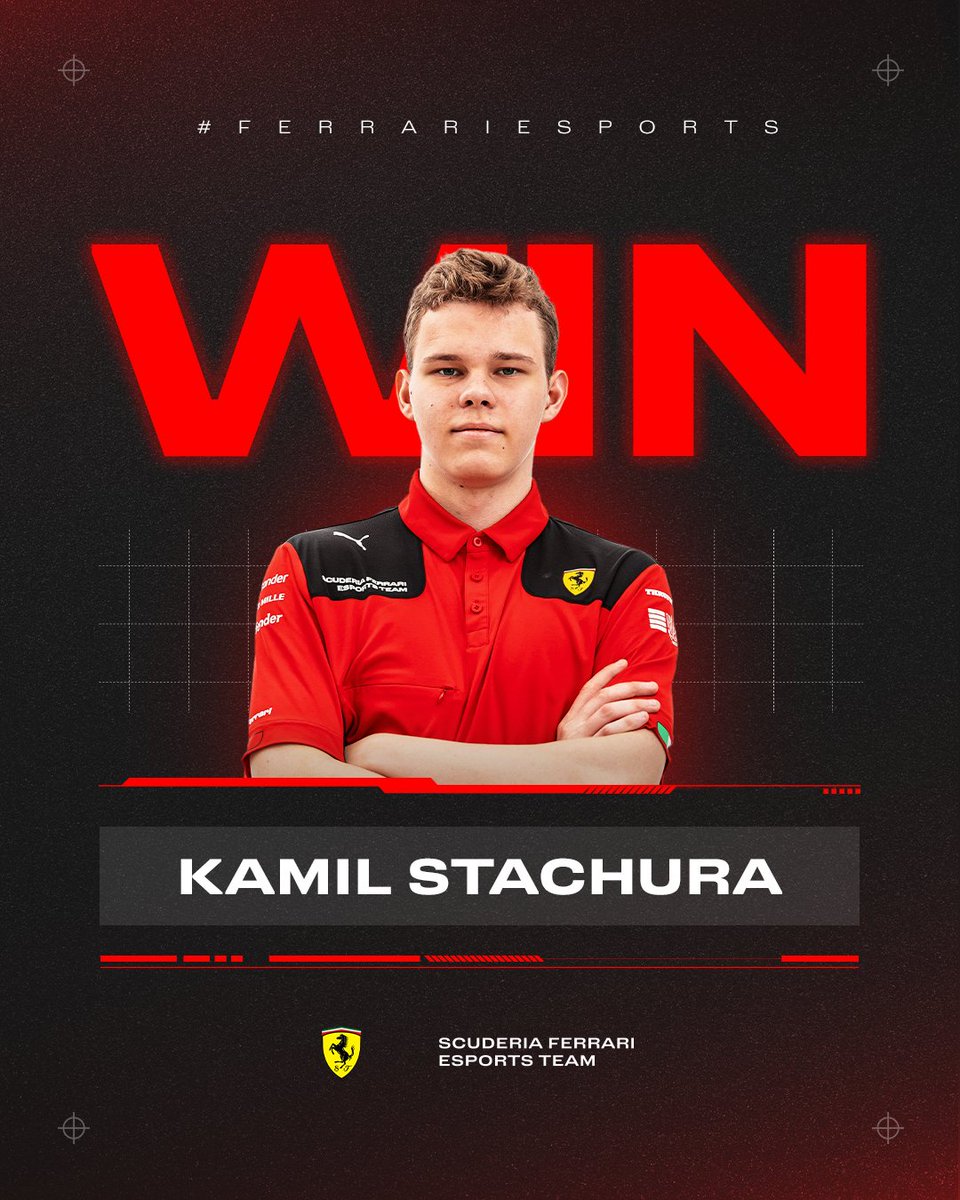 ✌️ in a row After an epic battle in Bahrain, Kamil Stachura takes the win in @PremierSimGL F3 Season 35 🏆 #FerrariEsports