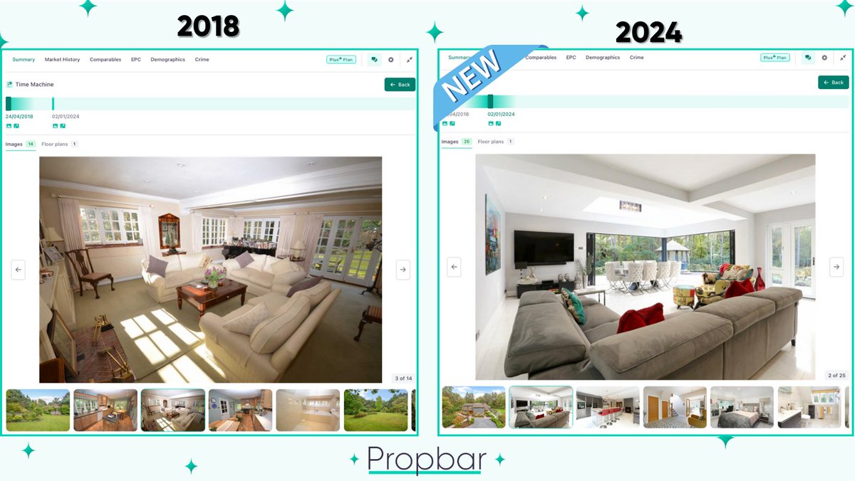 What do you think of this lounge renovation? 🧐 

We used Propbar's Time-Machine feature to access the old photos & floorplans. 📷 

#UKPropTech #PropertyTechUK #RealEstateInnovationUK #UKRealEstate #PropTechSolutions #SmartPropertyUK #EstateAgentsUK #DigitalRealEstateUK