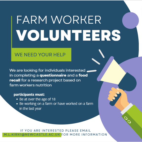 Do you work on a farm? Would you be interested in helping with research exploring nutrition and food choice in farm settings? We'd love to hear from you