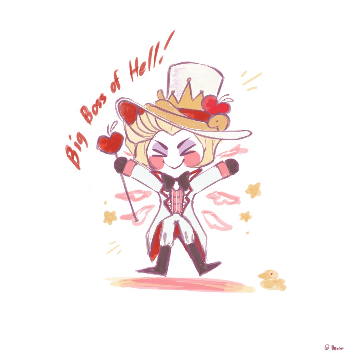 Thevier_x's tweet photo. Big boss of hell okay 

 #HazbinHotelLucifer https://t.co/fDN0Rg73cf