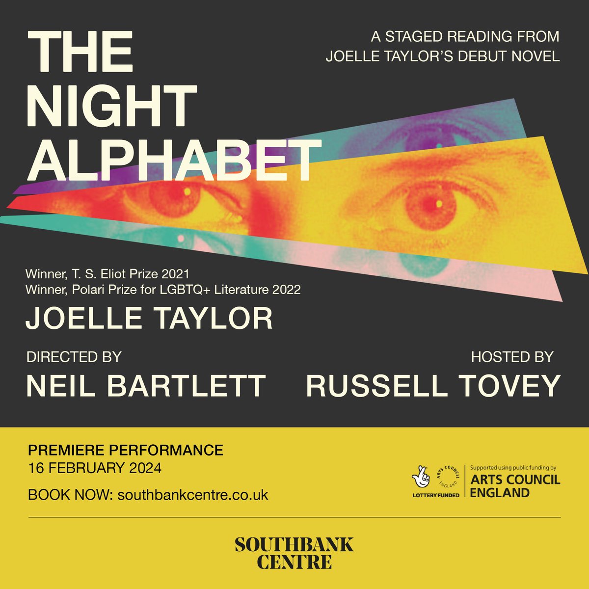 We're so looking forward to seeing @JTaylorTrash at @southbankcentre doing a staged reading from #TheNightAlphabet her debut novel on 16/02/24, don't miss this! - bit.ly/4bd5Dnh

#poetry #Literature #tseliotprize #polariprize #LGBTQ @OutSpokenLDN