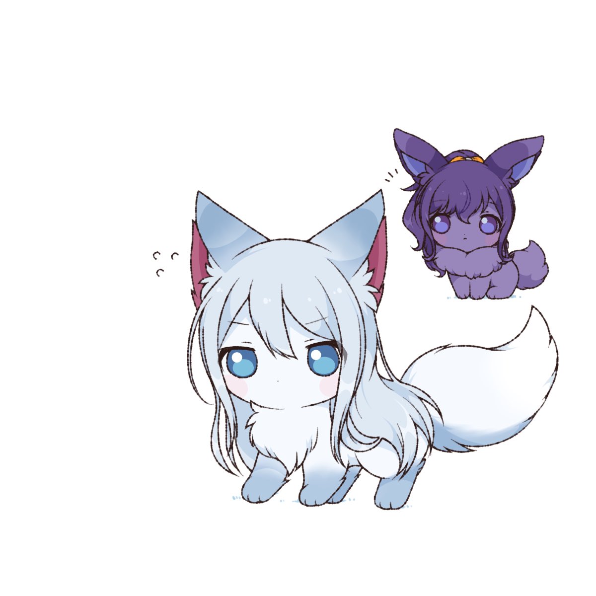 asahina mafuyu animalization ... no humans white background purple hair blue eyes simple background  illustration images