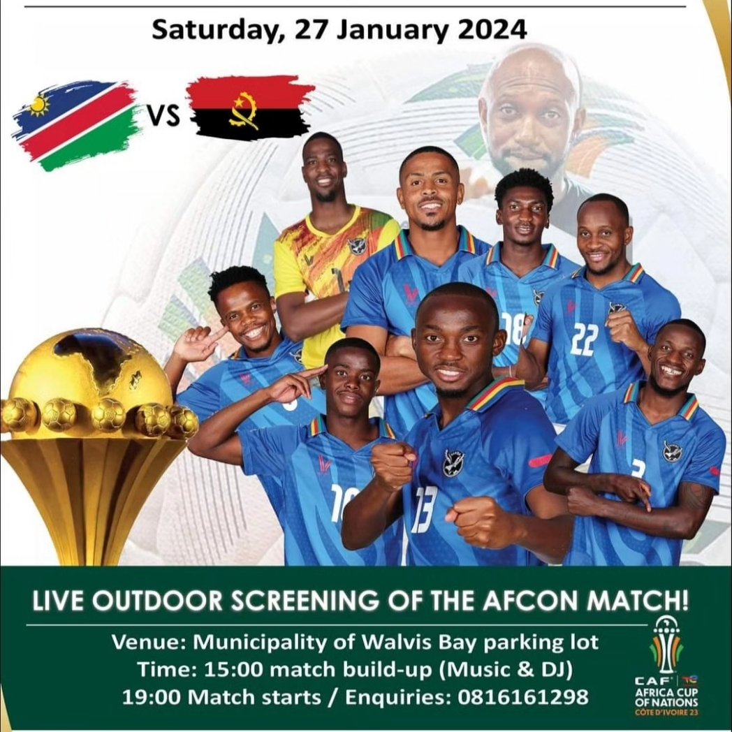 If you are in one of these coastal towns in Erongo Region, the Region of Excellence, please join us tomorrow in support of our national team - The Brave Warriors. See you all there.
